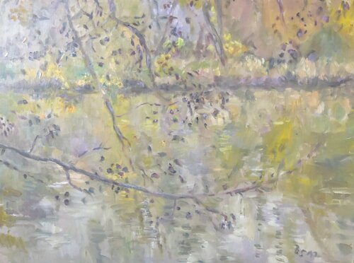 Herbst am Fluss di Barbara Schauß, Pittura in vendita su Singulart