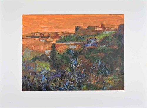 Landscape at Sunset di Ugo Attardi, Stampa in vendita su Singulart