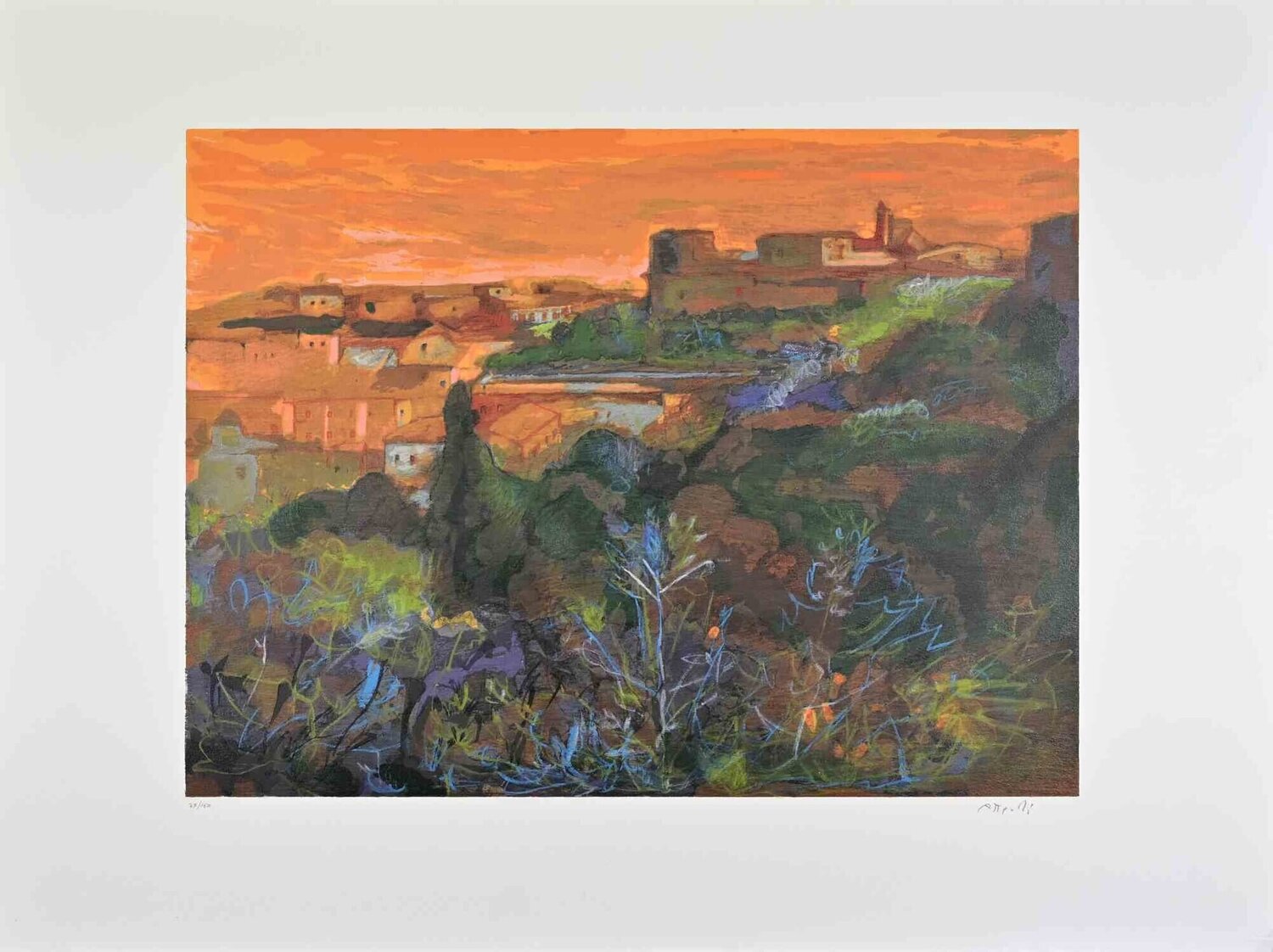 Landscape at Sunset Ugo Attardi Stampa in vendita