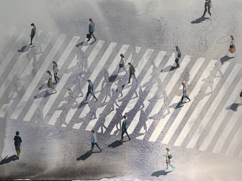 Why all in the same direction? de Martta García Ramo, Pintura a la venta en Singulart