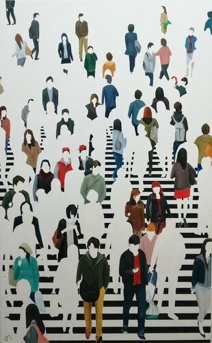 Gramática de la multitud van Martta García Ramo, Schilderij te koop op Singulart