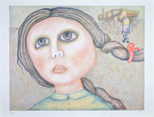 Portrait of a Girl van Enrico Benaglia, Afdruk te koop op Singulart