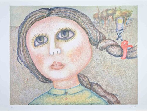 Portrait of a Girl van Enrico Benaglia, Afdruk te koop op Singulart