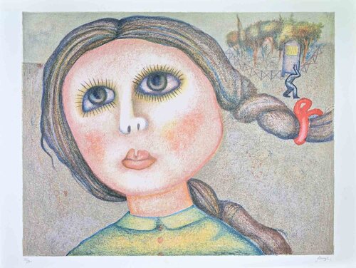 Portrait of a Girl von Enrico Benaglia, Druck kaufen auf Singulart