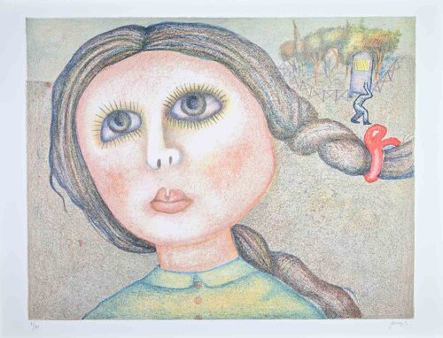 Portrait of a Girl by Enrico Benaglia, Print for Sale on Singulart