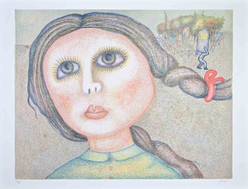 Portrait of a Girl di Enrico Benaglia, Stampa in vendita su Singulart
