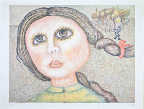 Portrait of a Girl de Enrico Benaglia, Impresión a la venta en Singulart