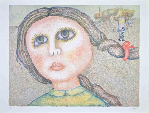 Portrait of a Girl von Enrico Benaglia, Druck kaufen auf Singulart