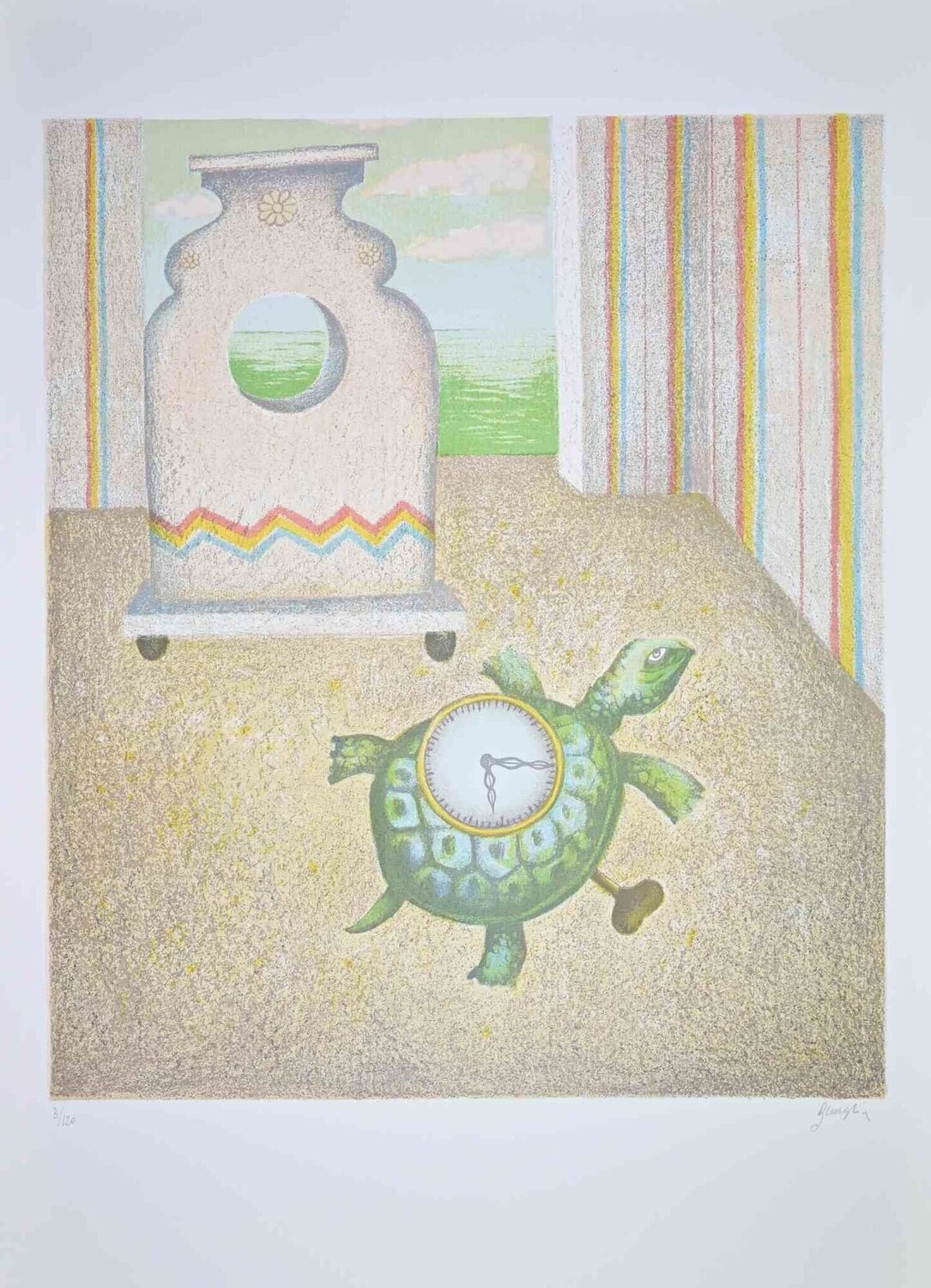 The Turtle-Clock Enrico Benaglia Stampa in vendita