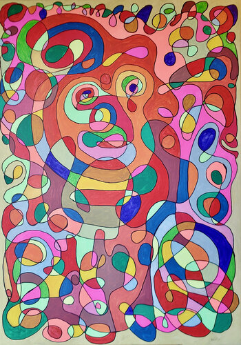 the line of experience van Steffen Zehrfeld, Schilderij te koop op Singulart