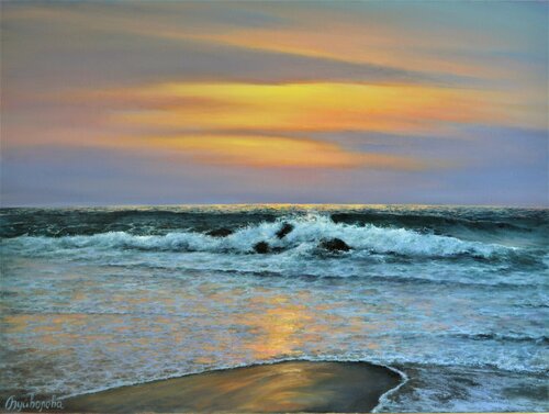 Sunset surf di Iryna Buivolova, Pittura in vendita su Singulart