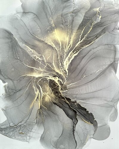 Abstract Black Flower von Anastasia Matas, Werk auf Papier kaufen auf Singulart