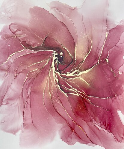 Abstract Flower Pastel Wine von Anastasia Matas, Werk auf Papier kaufen auf Singulart