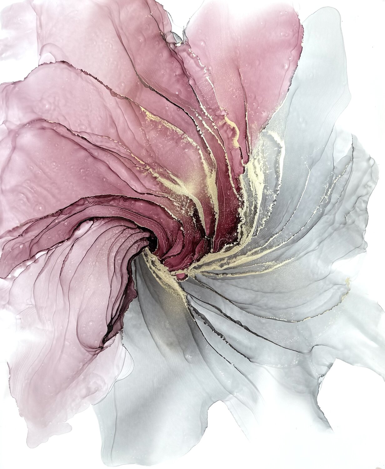 Abstract Flower Black - Wine Anastasia Matas