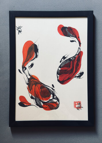 NISHIKI_GOI ふたご Limited Edition von Tomoe Koei, Malerei kaufen auf Singulart