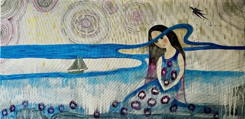 It takes courage to bloom di Aisylu Burangulova, Pittura in vendita su Singulart