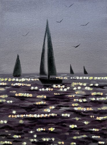 Golden pathway by Aisylu Burangulova, 油畫 for Sale on Singulart