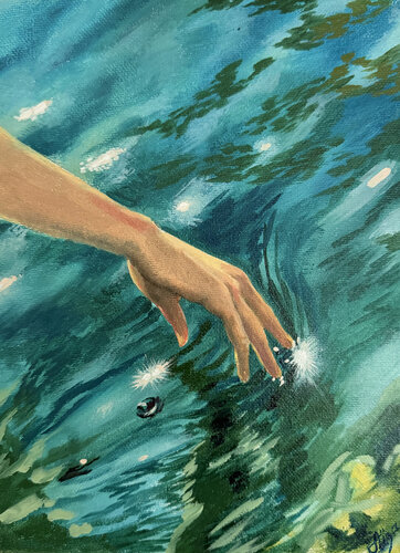 Touching the sea van Aisylu Burangulova, Schilderij te koop op Singulart