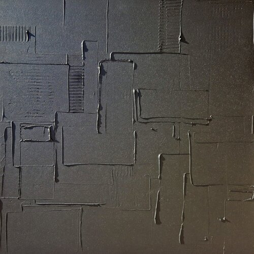 Tableau monochrome noir B45 de Sandrine Hartmann, Pintura a la venta en Singulart