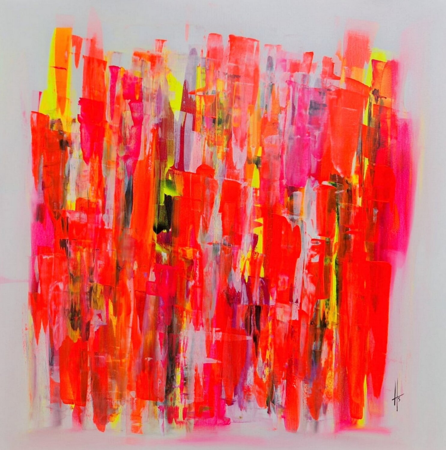 ROUGE FUSION Sandrine Hartmann Peinture originale à vendre
