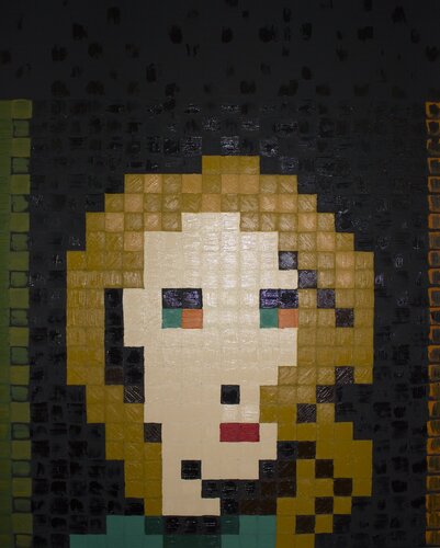 Girl in green with green eyes, emerald necklace, AndrBel by Andr Bel, Painting for Sale on Singulart