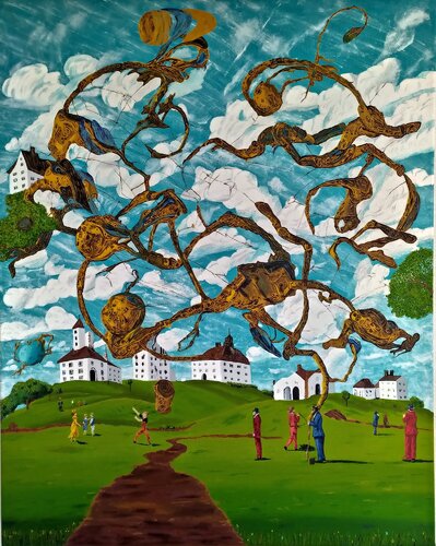 Sunday's launch into the sky at LIBEDAN, AndrBel di Andr Bel, Pittura in vendita su Singulart