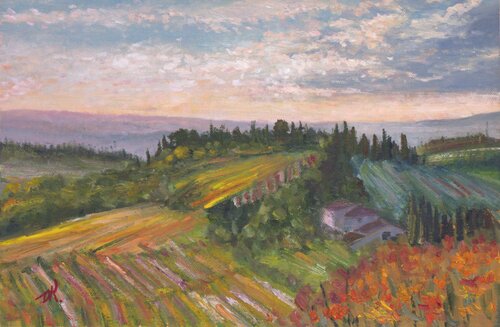 Tuscany Landscape #2 von Oleg Kamaev, Malerei kaufen auf Singulart