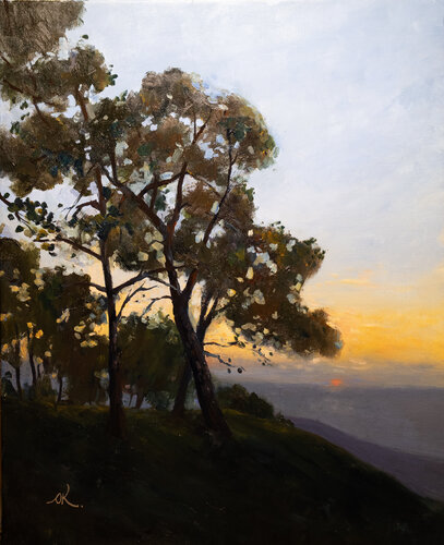 Sunset On Carmel Mountain Near Haifa von Oleg Kamaev, Malerei kaufen auf Singulart
