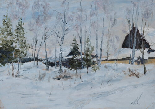 Winter Study #12. van Oleg Kamaev, Schilderij te koop op Singulart