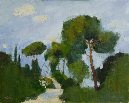 Mediterranean Pines van Oleg Kamaev, Schilderij te koop op Singulart