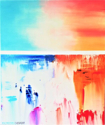 The sheltering Sky I - Sunset over Savannah von Jacqueline Mac Mootry-Everaert, Malerei kaufen auf Singulart