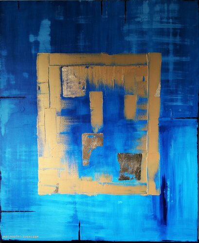 Aurum Fenestra I - Phtalo Blue von Jacqueline Mac Mootry-Everaert, Malerei kaufen auf Singulart