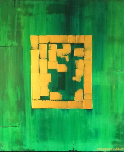 Aurum Fenestra III - Emerald Green von Jacqueline Mac Mootry-Everaert, Malerei kaufen auf Singulart