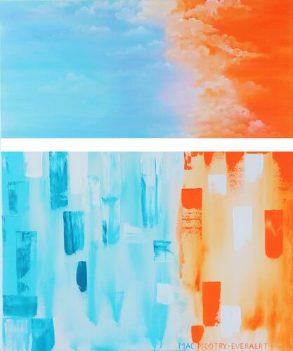 The sheltering Sky  V - Evening Dusk von Jacqueline Mac Mootry-Everaert, Malerei kaufen auf Singulart