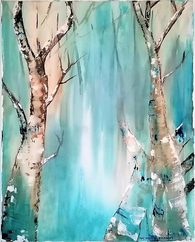 Winter Forest von Jacqueline Mac Mootry-Everaert, Malerei kaufen auf Singulart