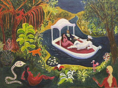 Picnic in the jungle, after Manet van Michel TESTARD, Schilderij te koop op Singulart