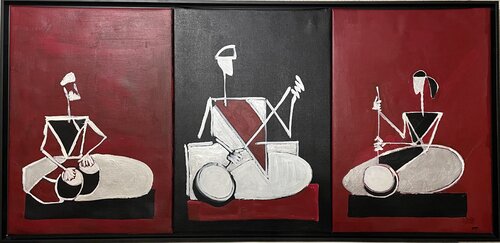 Sitar Trio Triptych van Michel TESTARD, Schilderij te koop op Singulart