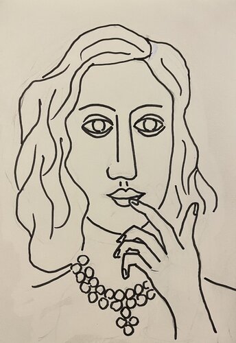 Lady face 2 di Michel TESTARD, Disegno in vendita su Singulart