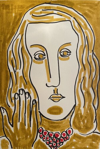 Lady face 4 von Michel TESTARD, Zeichnungen kaufen auf Singulart