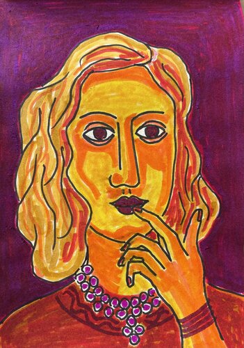 Lady face 5 von Michel TESTARD, Zeichnungen kaufen auf Singulart