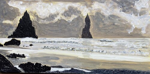 Iceland, Vik beach di Michel TESTARD, Pittura in vendita su Singulart