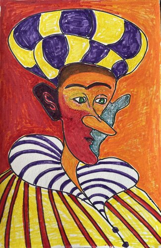 Portrait of a fool di Michel TESTARD, Opera su carta in vendita su Singulart