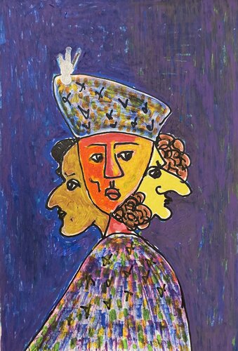 Triple headed woman by Michel TESTARD, Work on Paper for Sale on Singulart