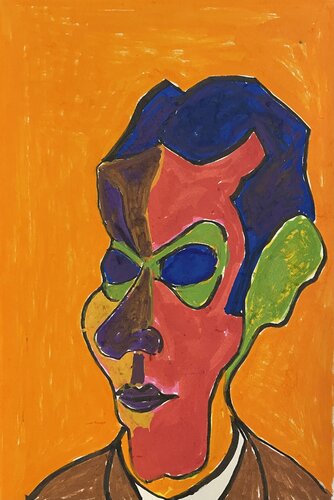 Portrait of an orange man di Michel TESTARD, Opera su carta in vendita su Singulart