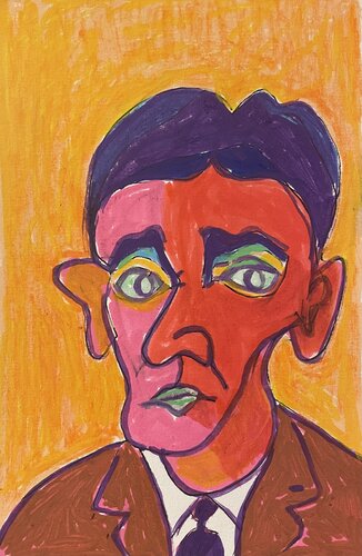 Portrait of an expressionist man di Michel TESTARD, Opera su carta in vendita su Singulart