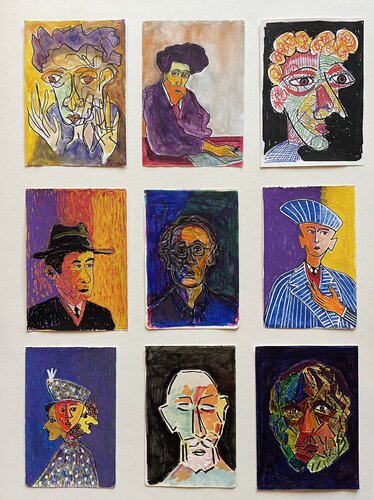 Nine Men Portraits II di Michel TESTARD, Opera su carta in vendita su Singulart