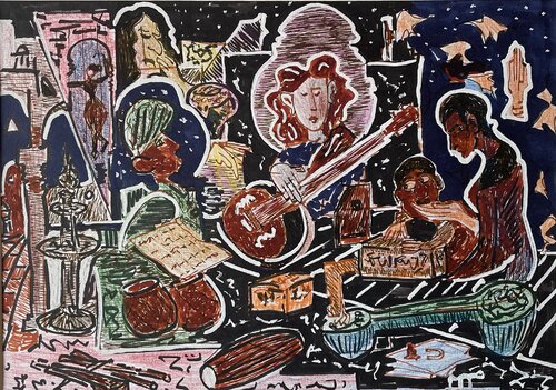 The archeology of Indian Music di Michel TESTARD, Opera su carta in vendita su Singulart