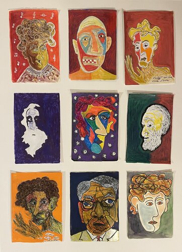 Nine Men Portraits III von Michel TESTARD, Werk auf Papier kaufen auf Singulart