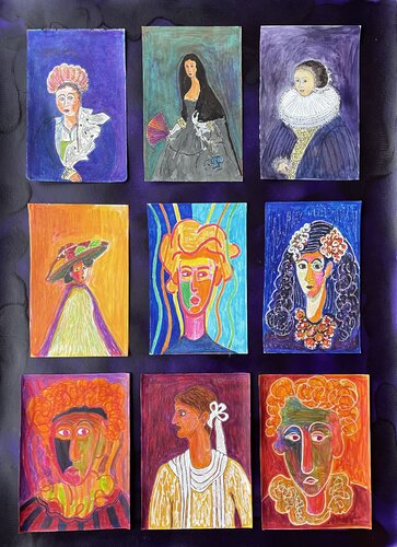 Nine Women Portraits I di Michel TESTARD, Opera su carta in vendita su Singulart