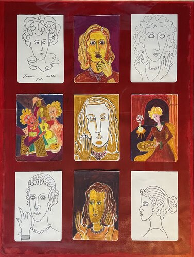 Nine Women Portraits II by Michel TESTARD, Work on Paper for Sale on Singulart